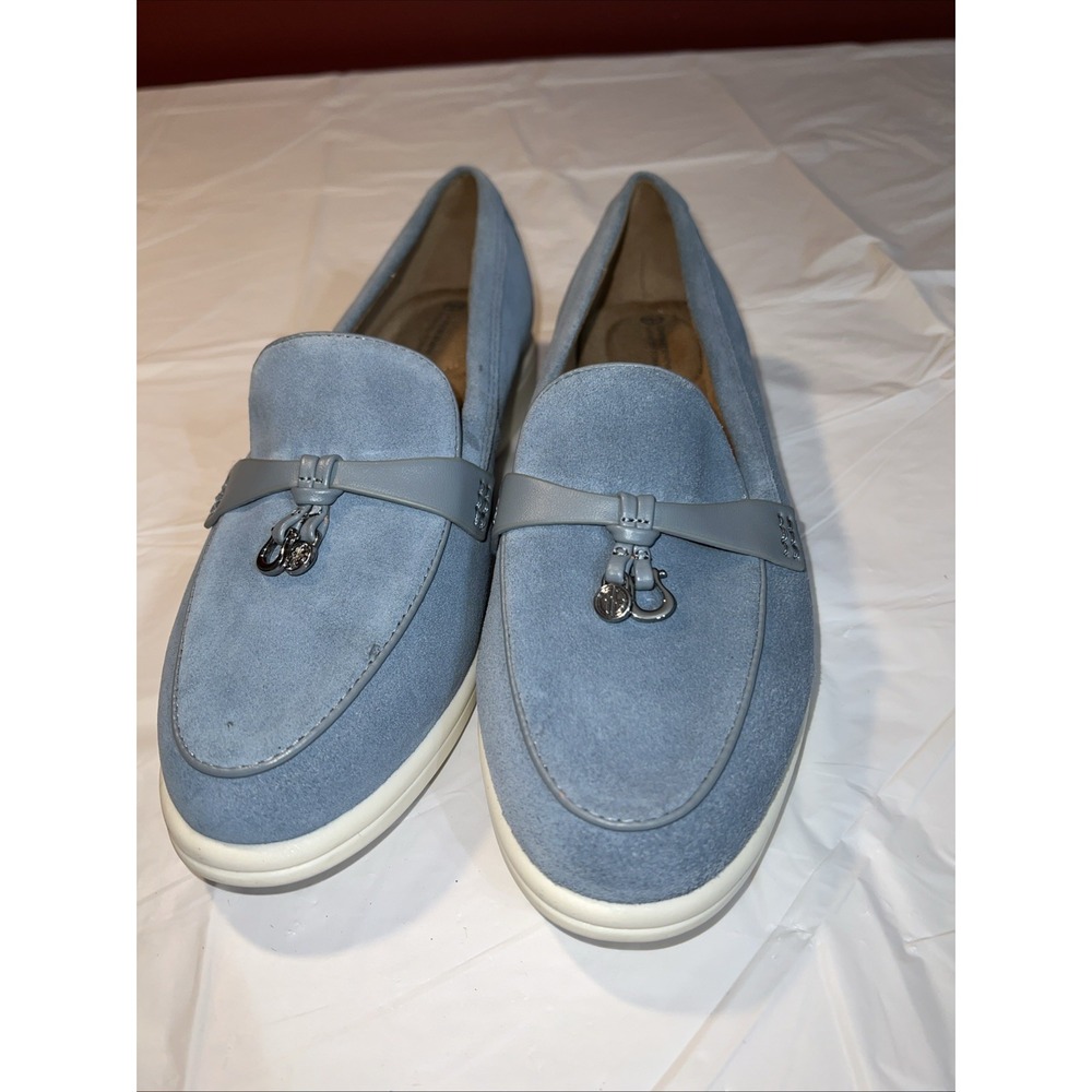 Giani Bernini Womens LESLEES Blue Suede Loafers Shoes 7.5 Medium (B,M) BHFO 2013